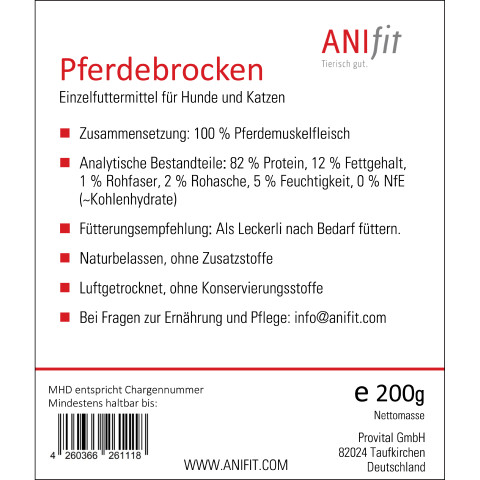Hund Snacks Pferdebrocken 200g 1 Stück -3- Anifit